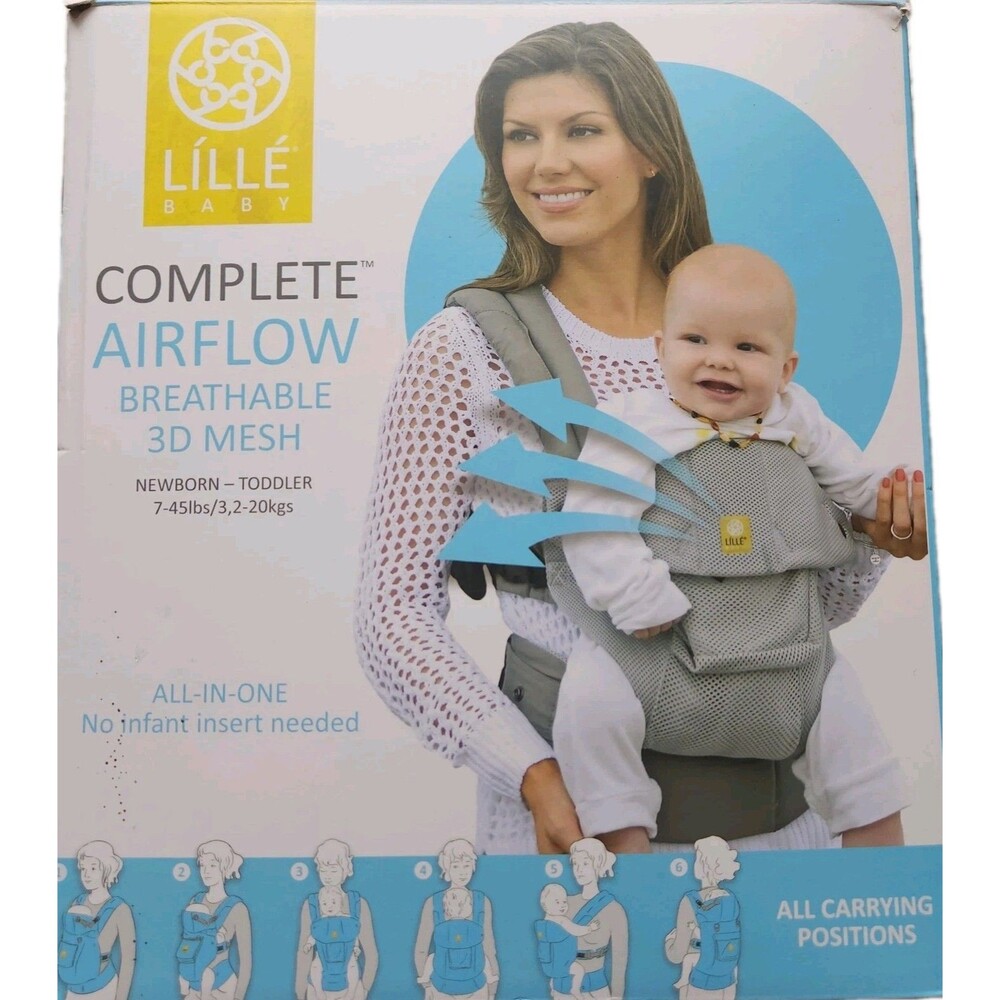 NEW-LILLEbaby COMPLETE 6-in-1 Baby Mesh Carrier Airflow Pockets - BLACK